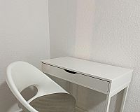 Schreibtisch Alex + Bürostuhl | weiß | Maße 79 x 40 cm