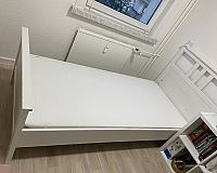 Schlafbett in weiß mit Matratze & Lattenrost, 90x200